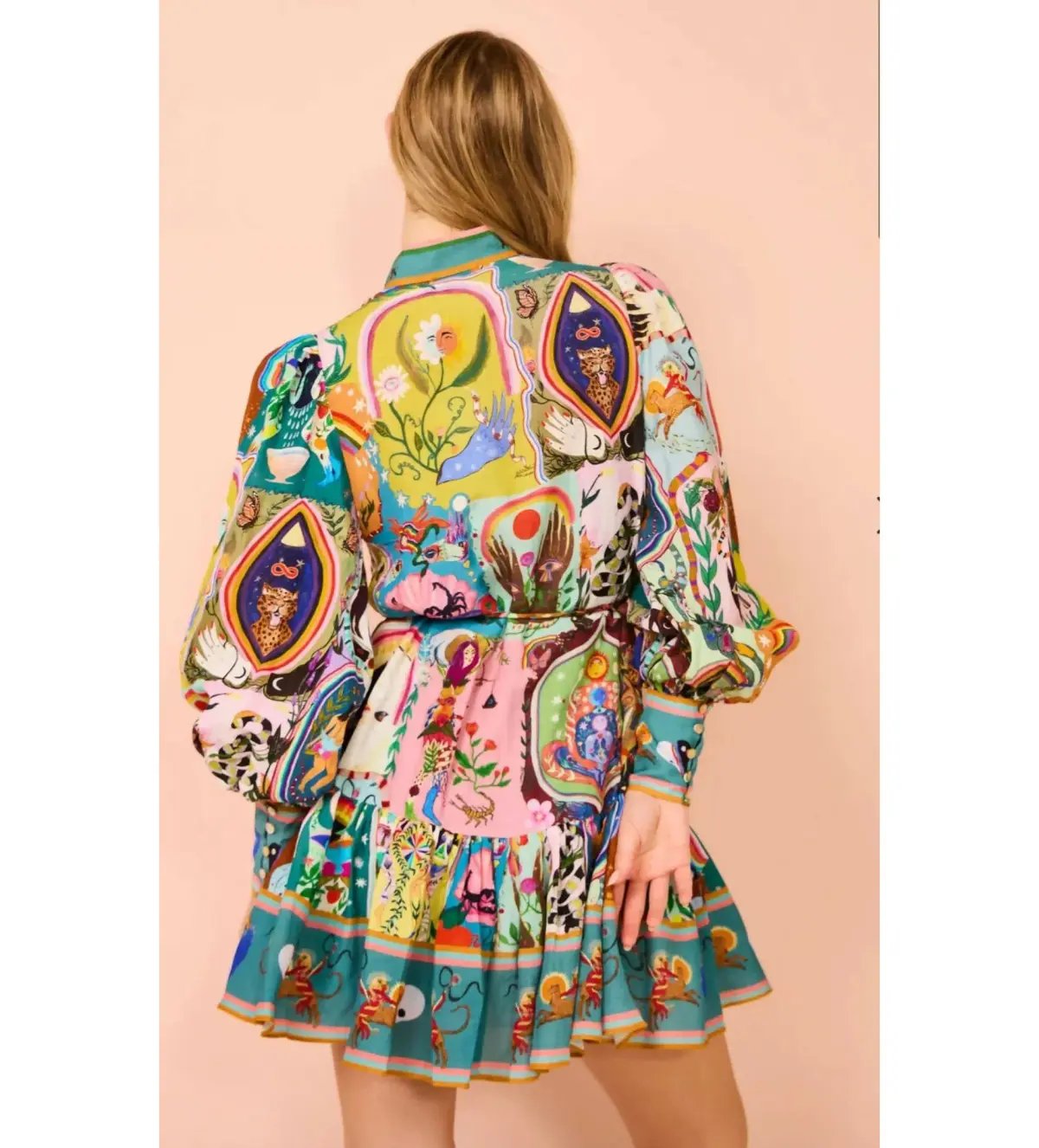 Alemais Evergreen Mini Dress In Multi Print Size 10 photo 6