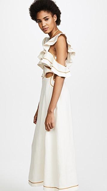 Zimmermann Painted Heart Flutter Dress Cream Size 6 photo 2