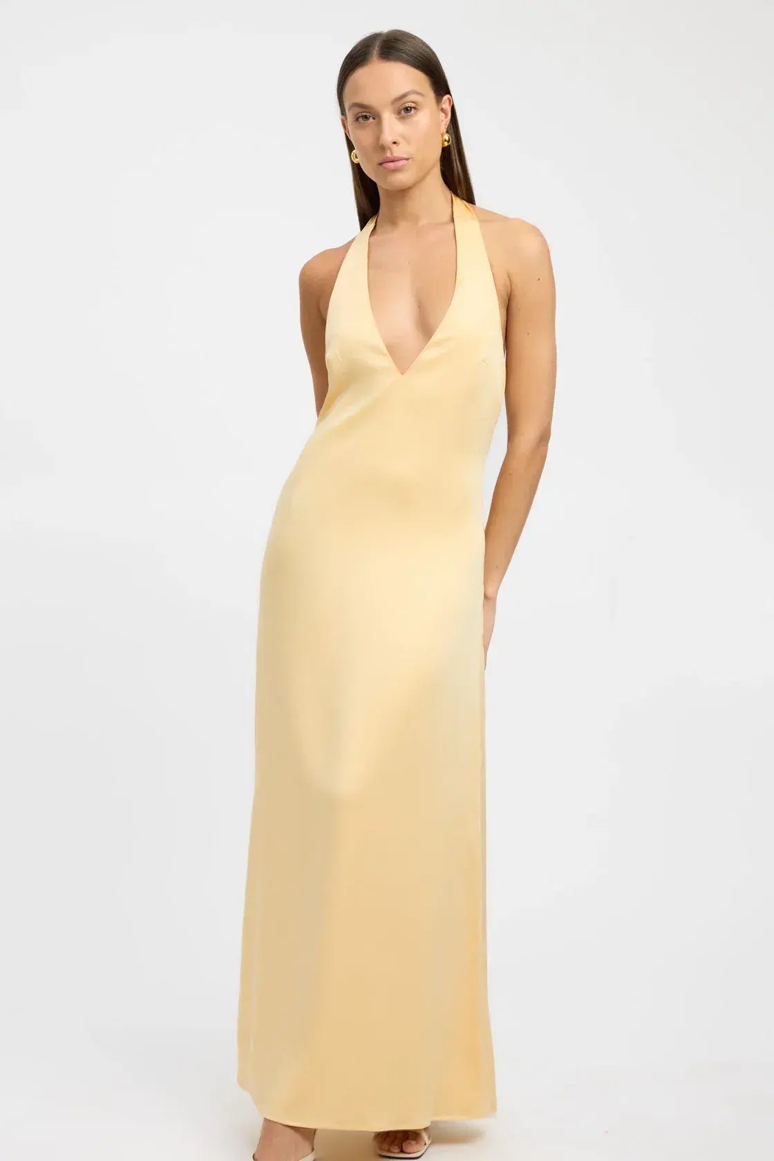 Kookai Milan Maxi Dress Butter Popcorn Size 6 photo 2