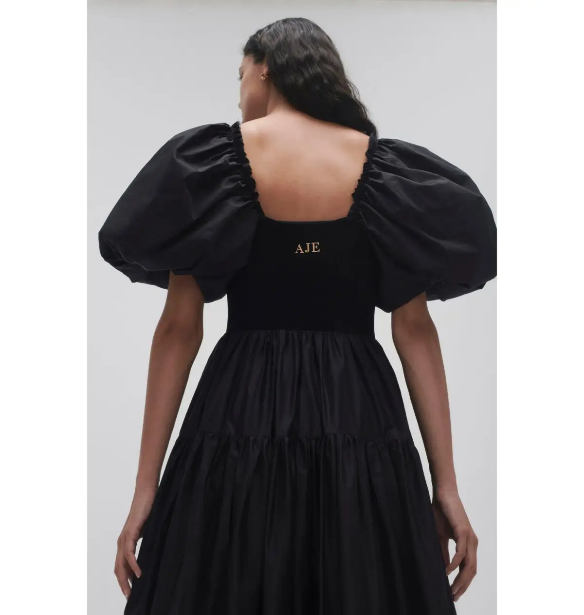 Aje Casa Puff Sleeve Dress in Black Size AU 12 photo 2