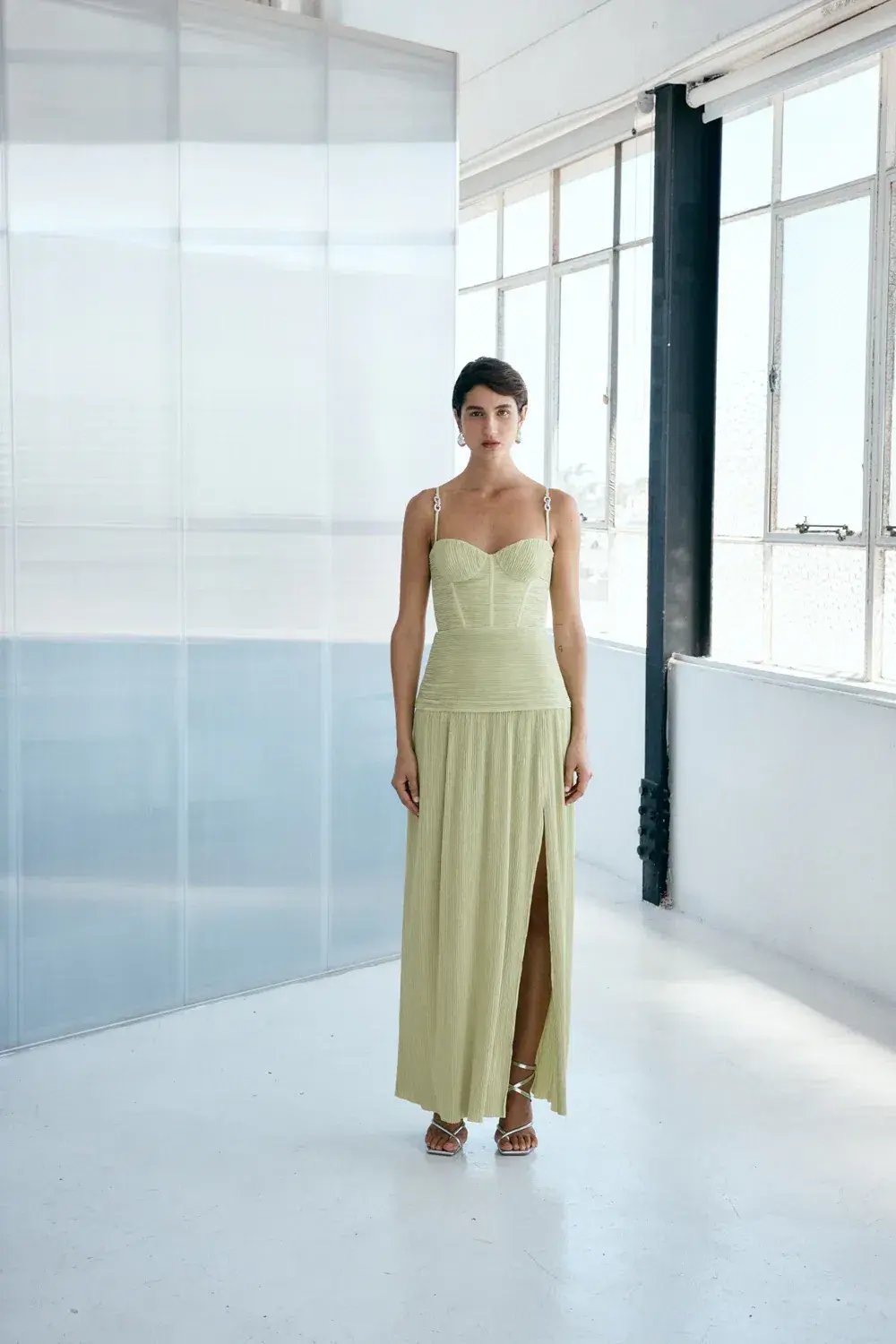 Manning Cartell Double Time Pleat Dress In Pistachio Size 8 photo 5