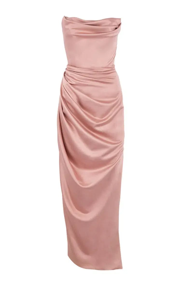 House of CB Adrienne Satin Strapless Gown Blush Size S / Au 8 photo 5