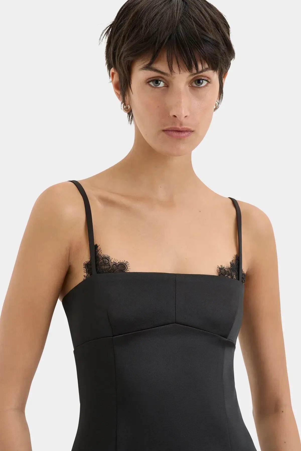 Sir the Label Poppy Column Midi Dress Black Size 12 photo 3