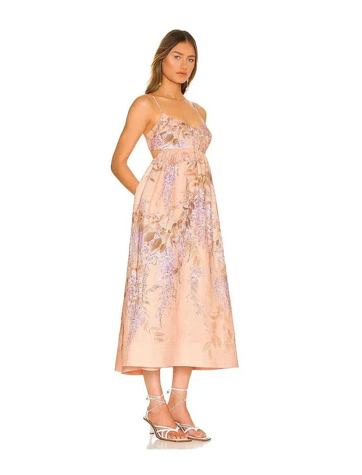 Zimmermann Rosa Bralette Midi Dress Floral Size 1 / Au 10 photo 2