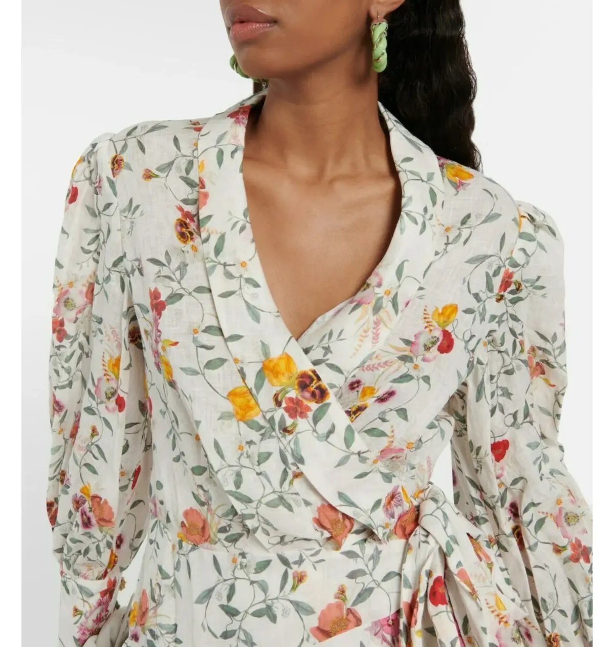 Zimmerman Linen Wrap Minidress Floral Size 1 / AU 10 photo 2