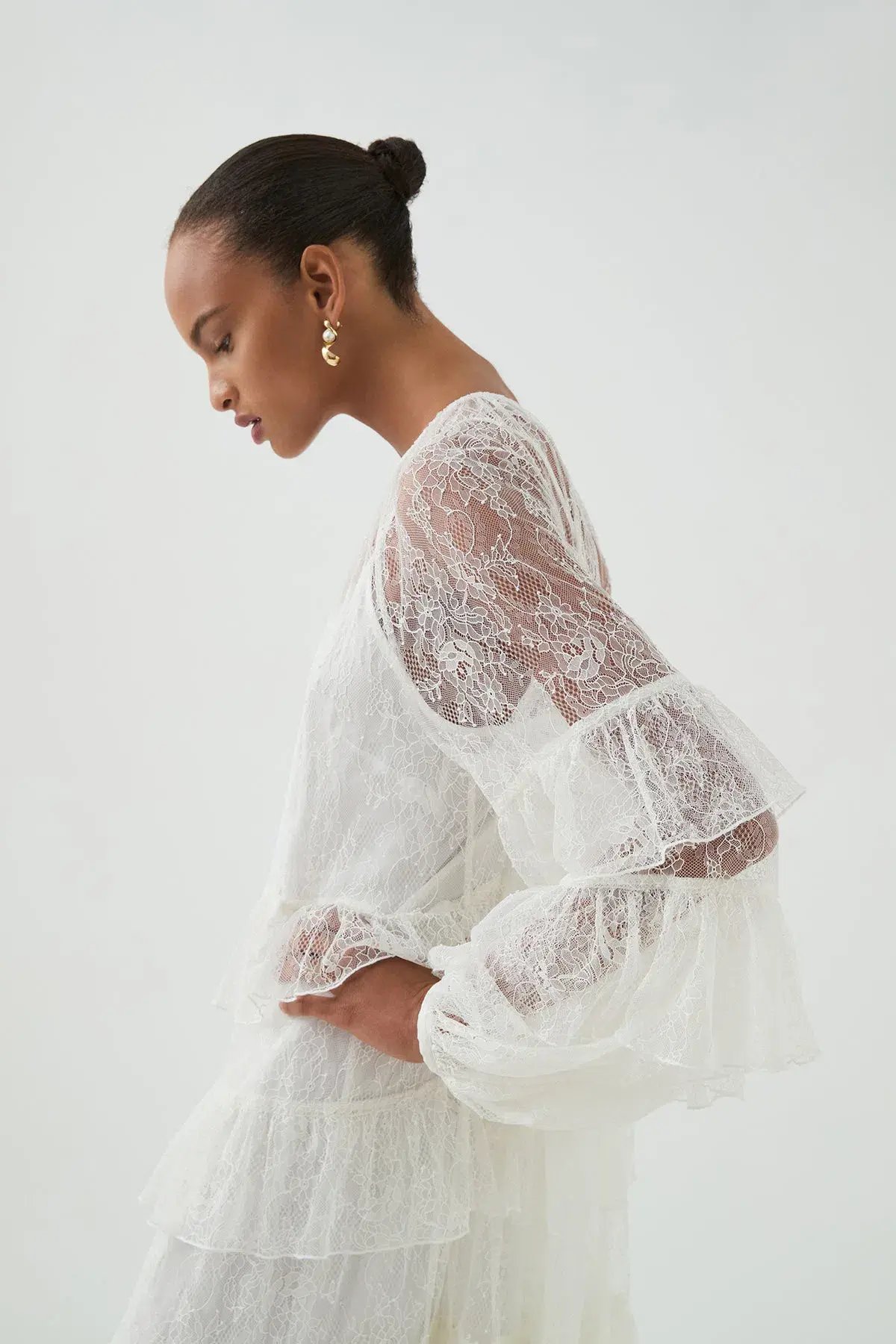 Aje Primrose Lace Maxi Dress White Size AU 4 photo 5