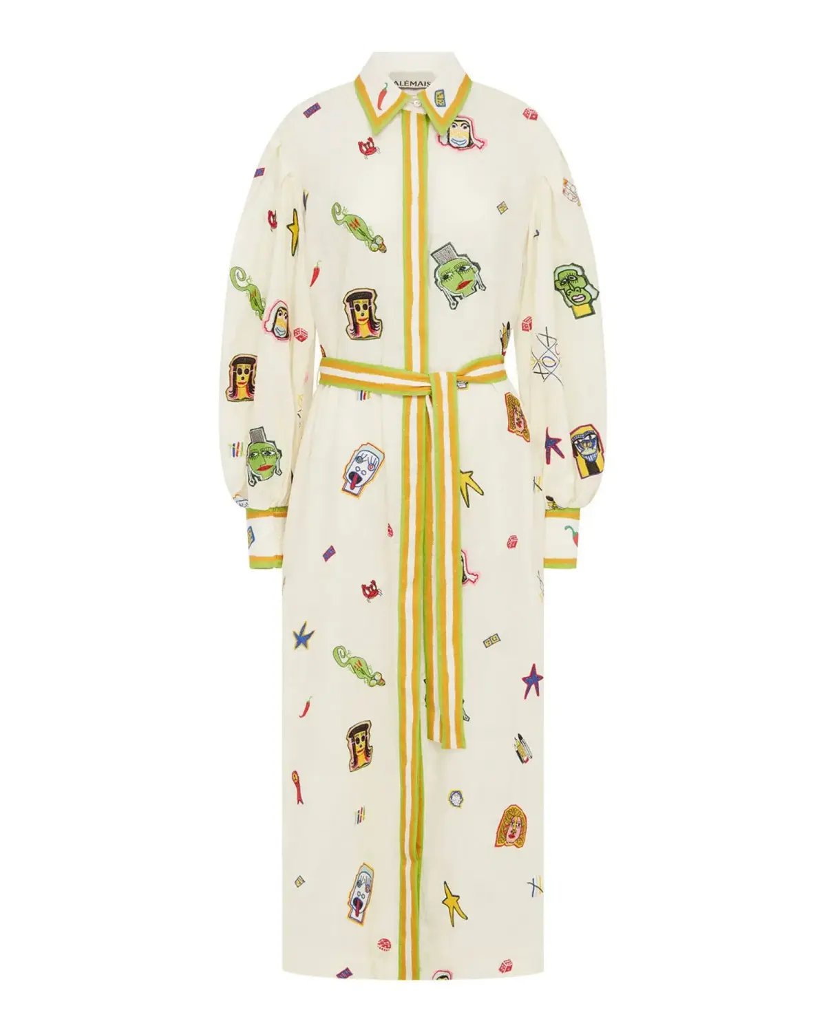 Alemais Checkers Embroidered Shirtdress Print Multi Size 14 photo 4