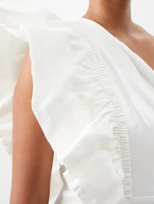 Aje Bonjour Asymmetric Ruffled Dress White Size AU 8 photo 4