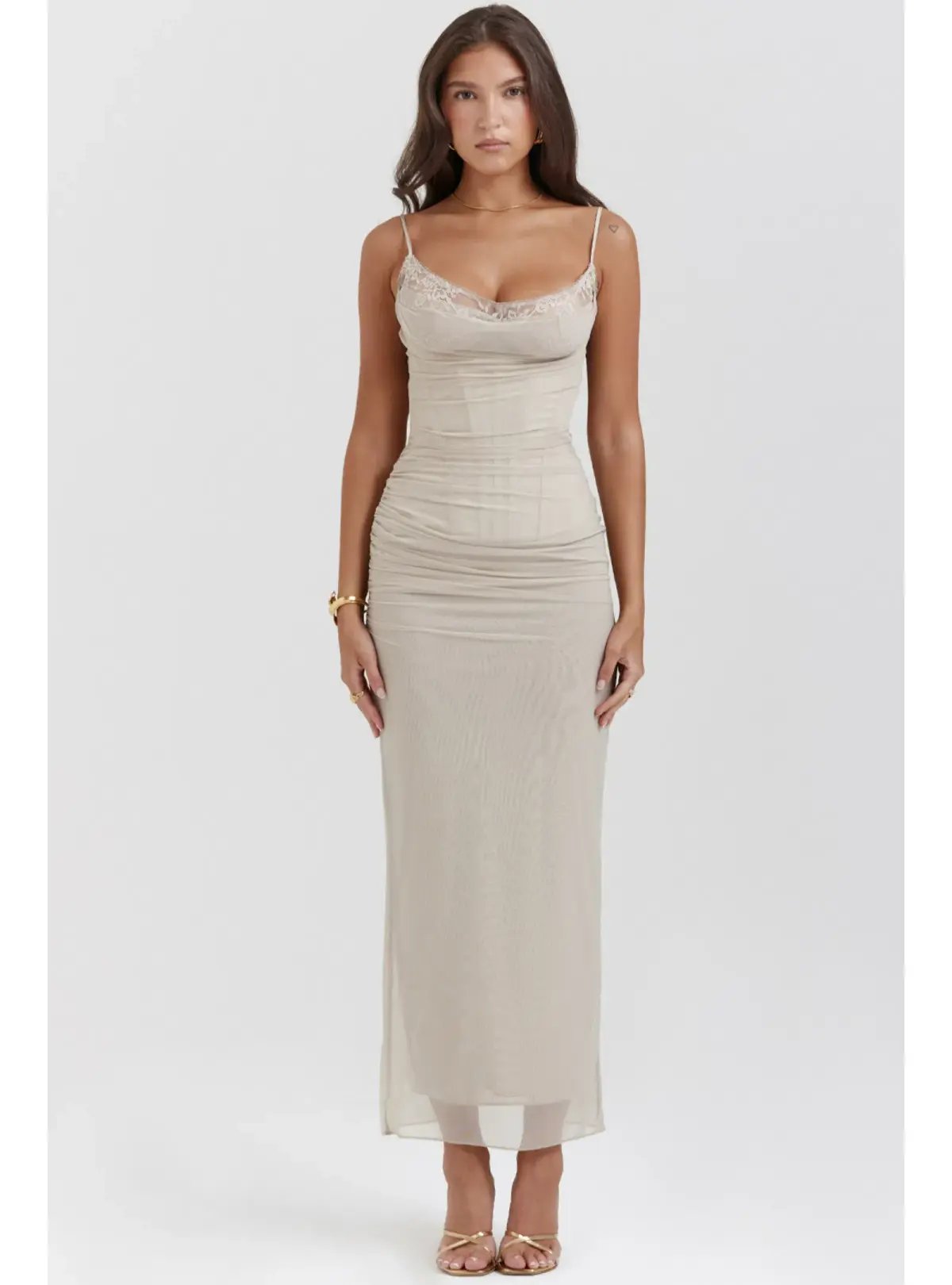 House of CB Nalini Maxi Dress in Sand Size AU 6 photo 2