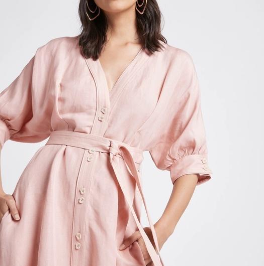 Aje Ennoble Midi Dress Pink Size 6 photo 4