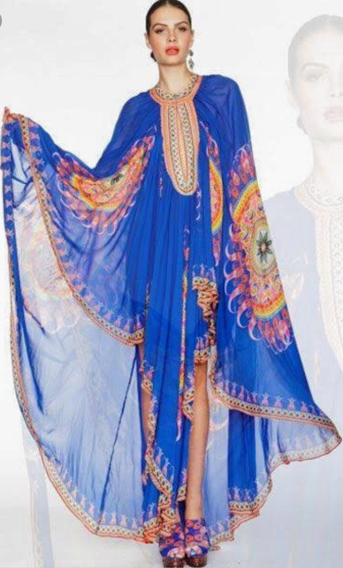 Camilla Oprah Cape Kaftan Blue One Size photo 2