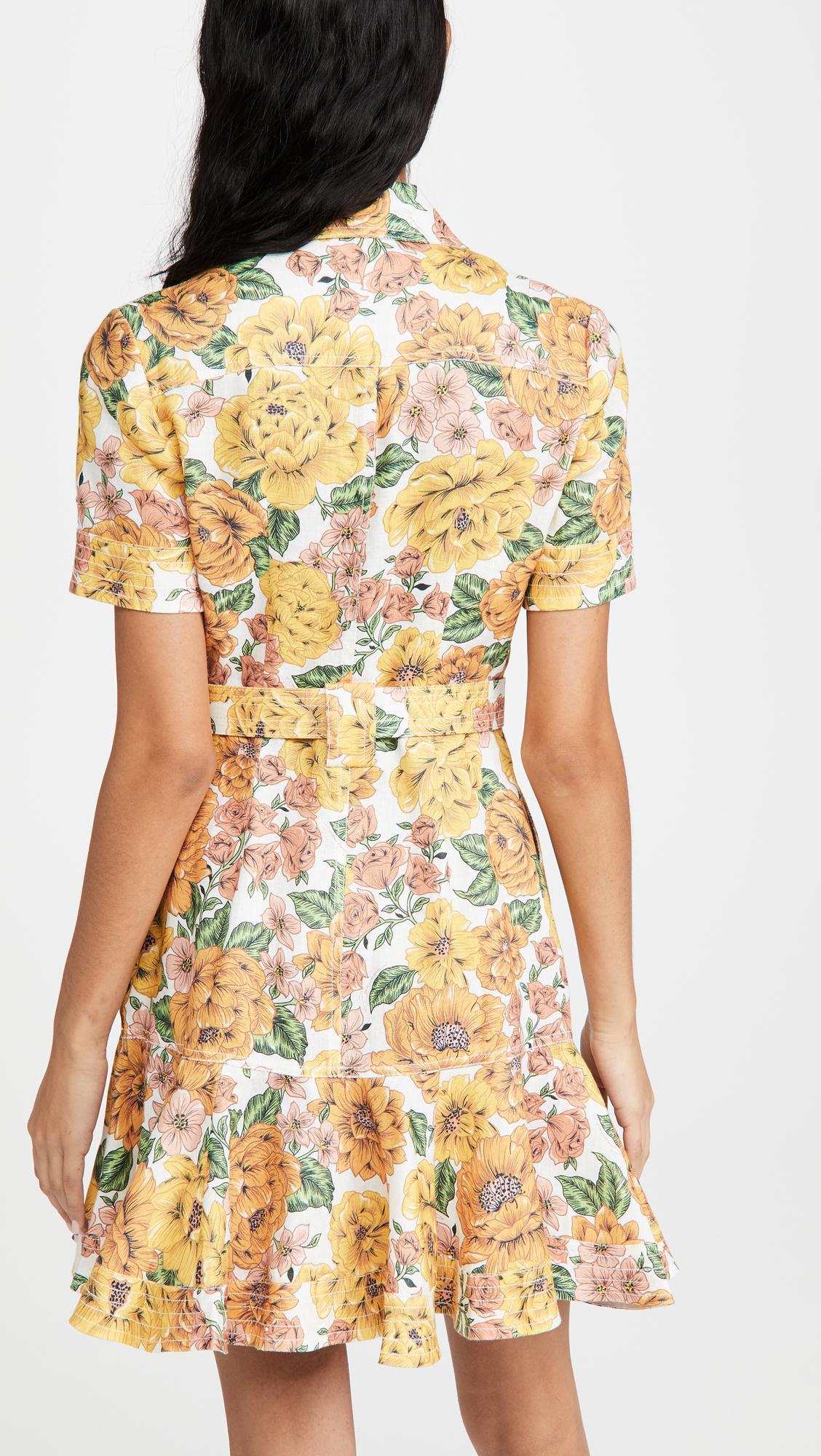 Zimmermann Poppy Belted Mini Dress Sunshine Floral Size 6 photo 3