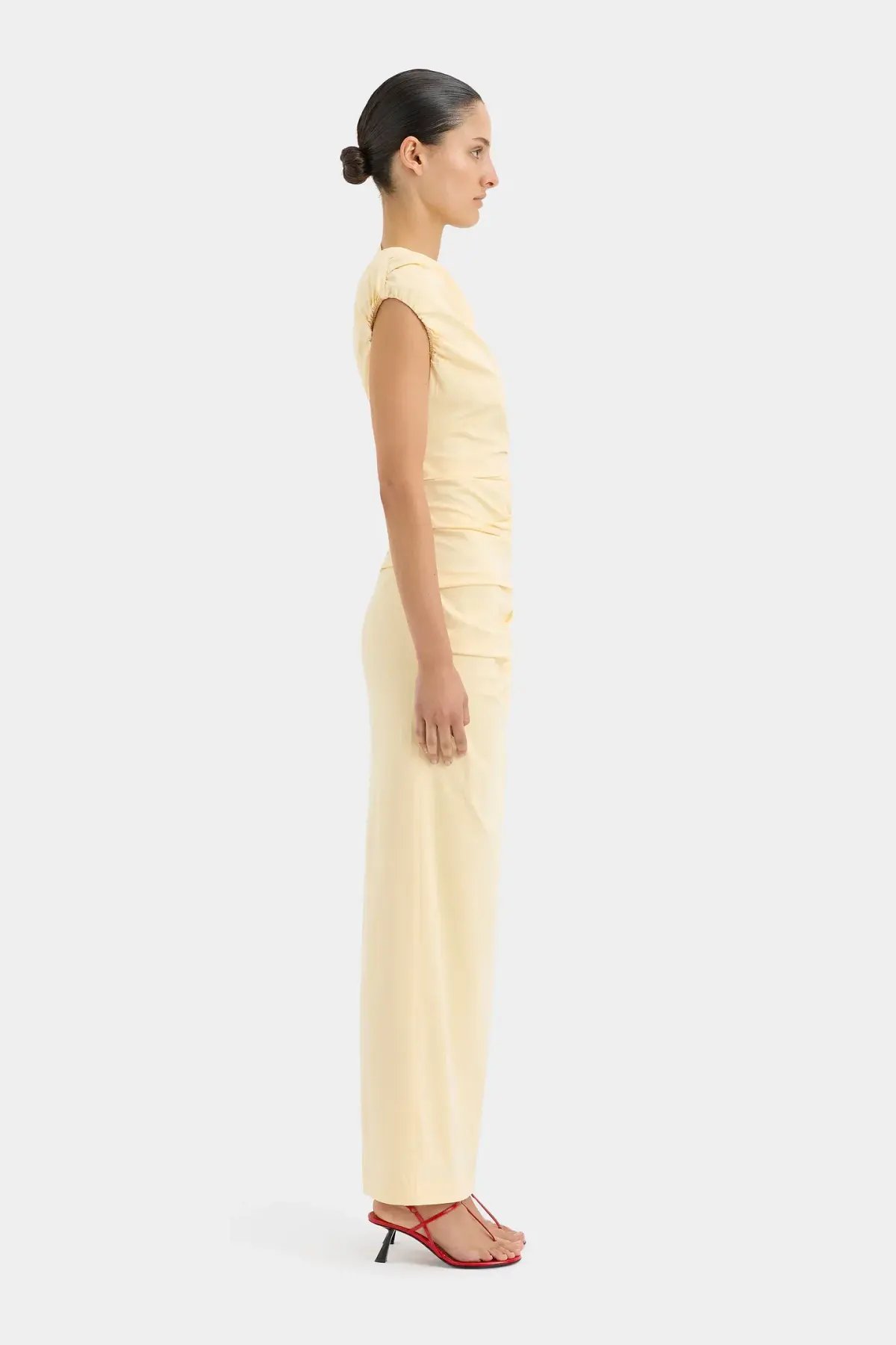 Sir The Label Giacomo Gathered Gown in Butter Yellow Size 1/Au 8 photo 3
