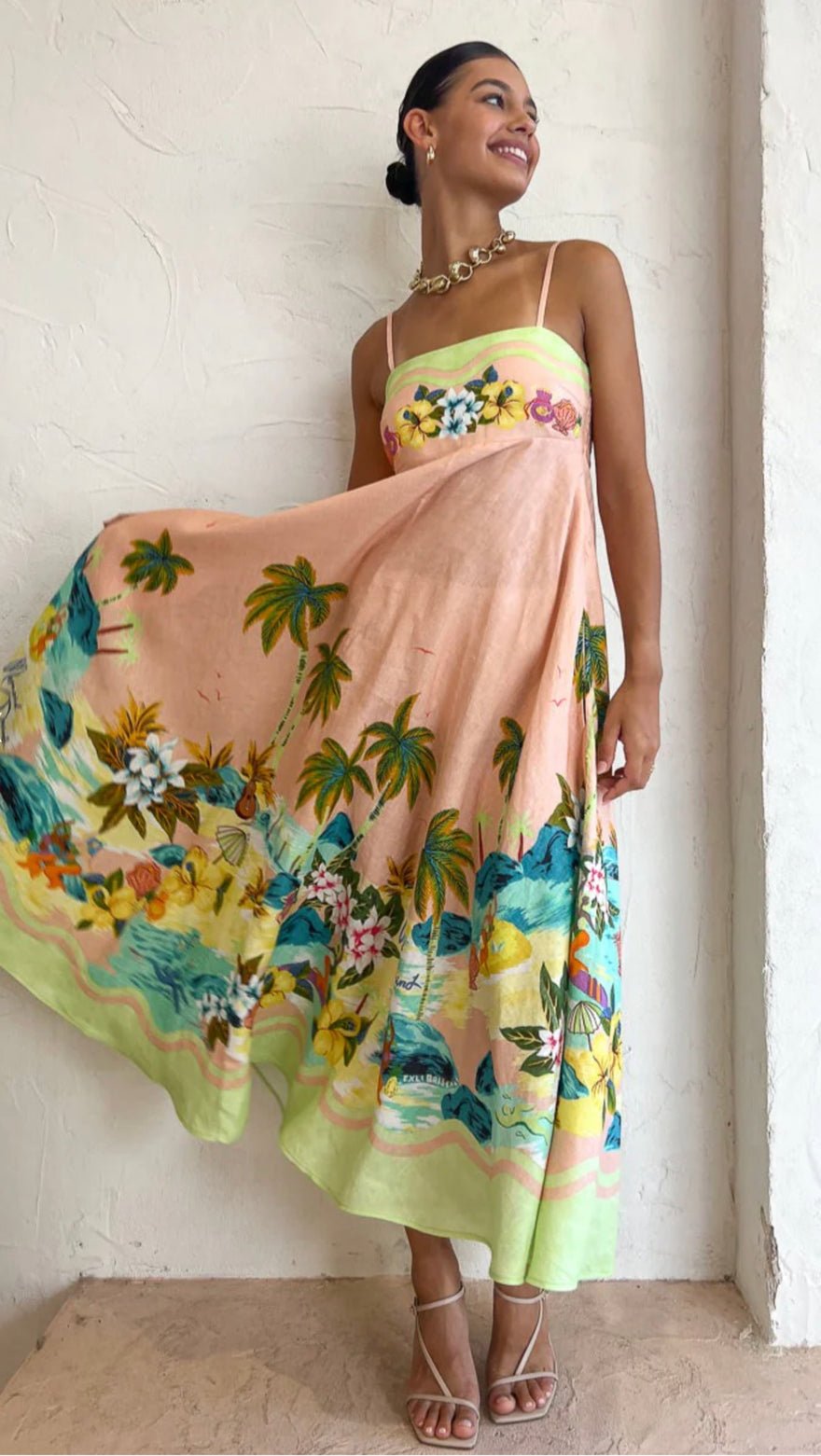 Alemais Mermaid Point Sundress In Guava photo 3