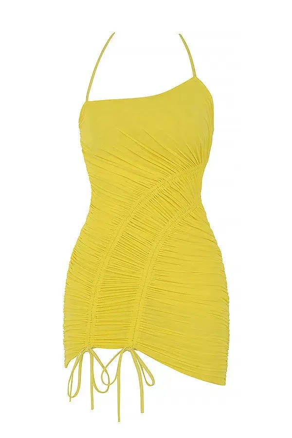 House of CB Swing It On Mini Dress Yellow Size 8 photo 4