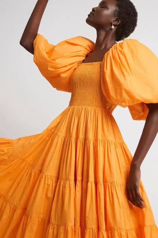 AJE Cherished Midi Dress Marigold Size 6 photo 2