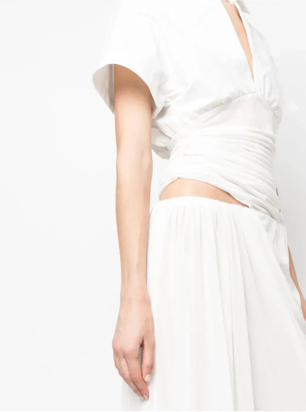 Christopher Esber Comosum Clash Shirt Midi Dress White Size 6 photo 4