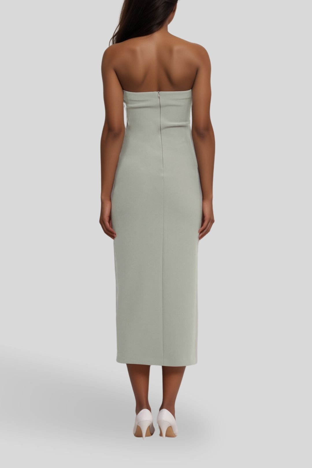 Be Mine Strapless Midi Dress - Sage photo 3