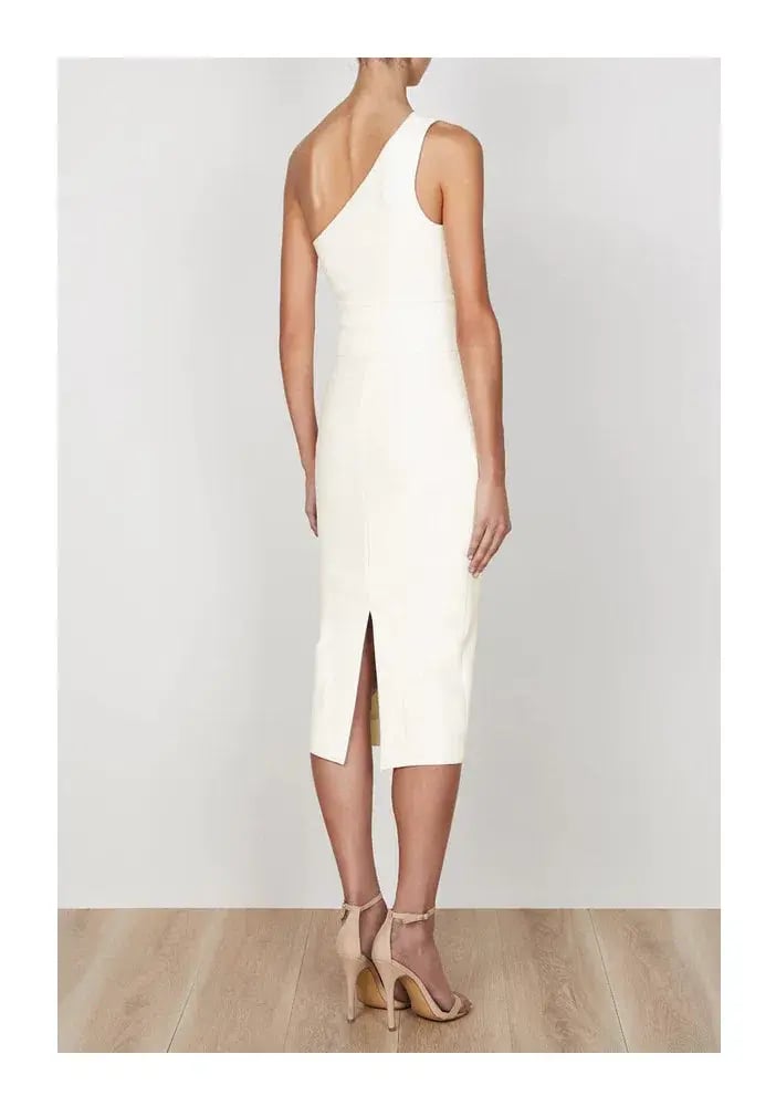Shona Joy Lucy One Shouldered Mini Dress Ivory Size 10 photo 2
