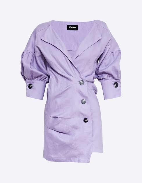 Pfeiffer Seeka Linen Twist Dress Purple Size 10 photo 2