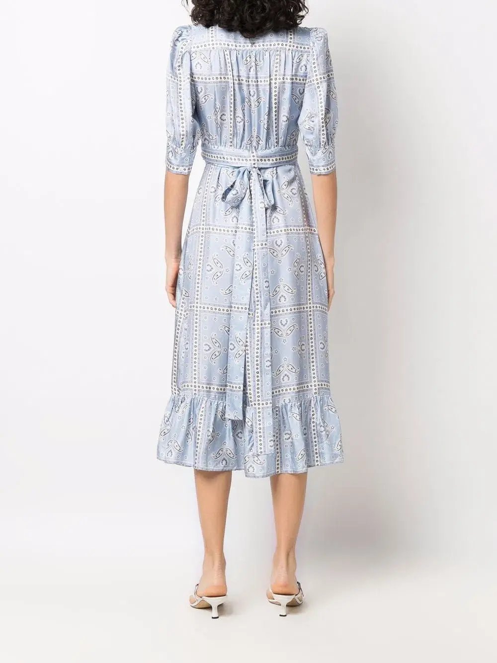 Sandro Enrika Midi Dress Sky Blue Size 6 photo 3