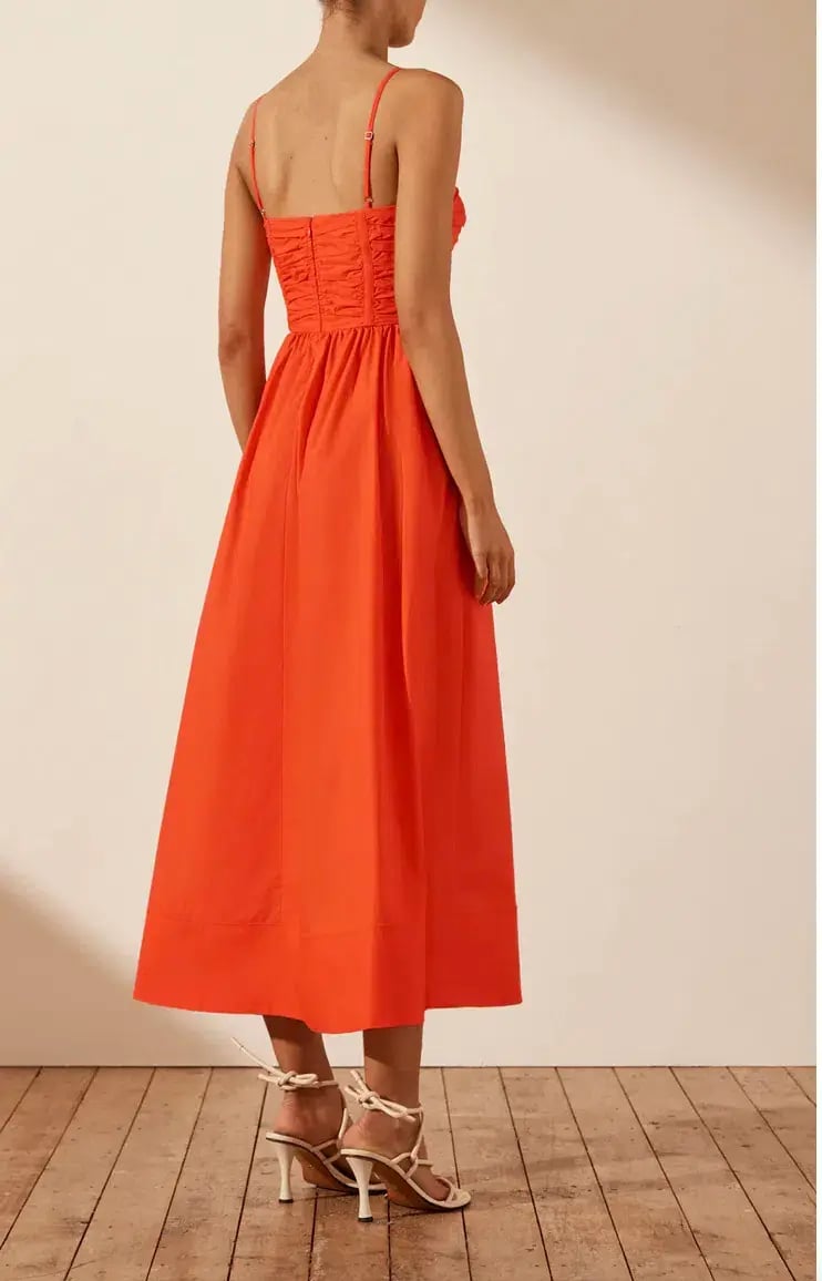 Shona Joy Kohala Ruched Panel Midi Dress in Hibiscus Size 8 photo 4