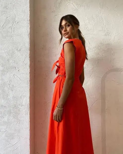 Sir The Label Anja Tie Midi Dress Red Size 0 / AU 6 photo 4