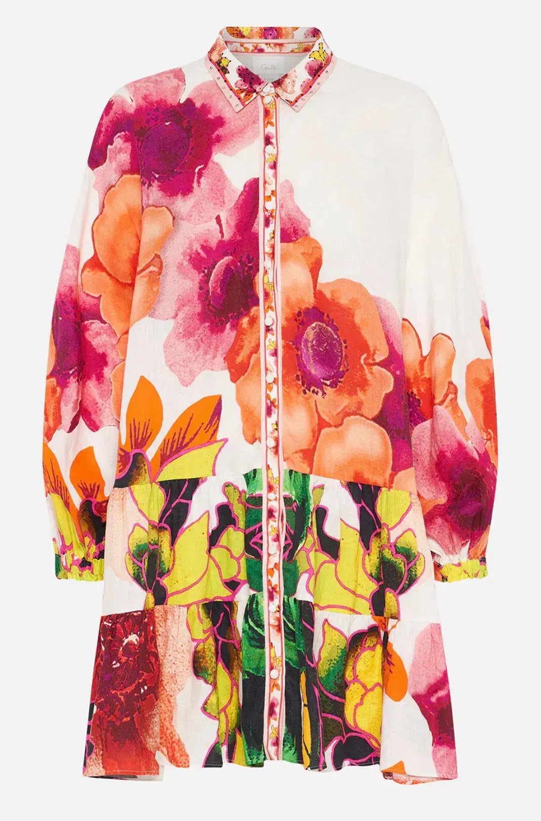 Camilla Pretty As A Poppy Tiered Shirt Dress Print Size L photo 4