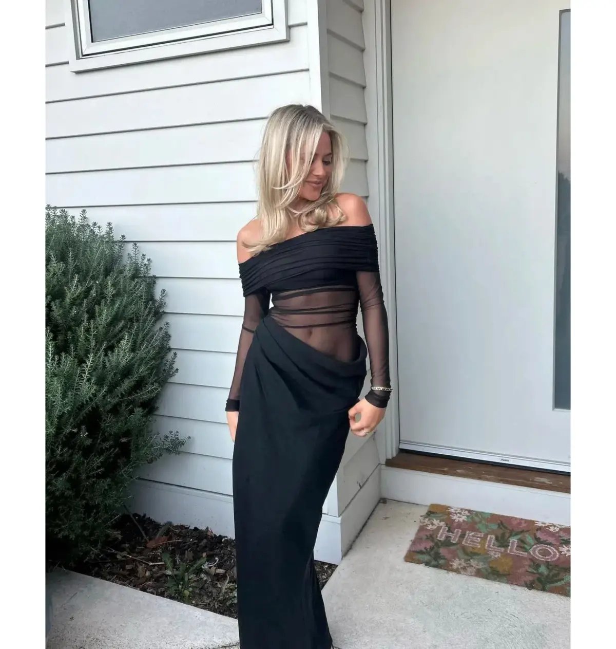 Benni Yasmin Off-Shoulder Maxi Dress Black Size AU 8 photo 4
