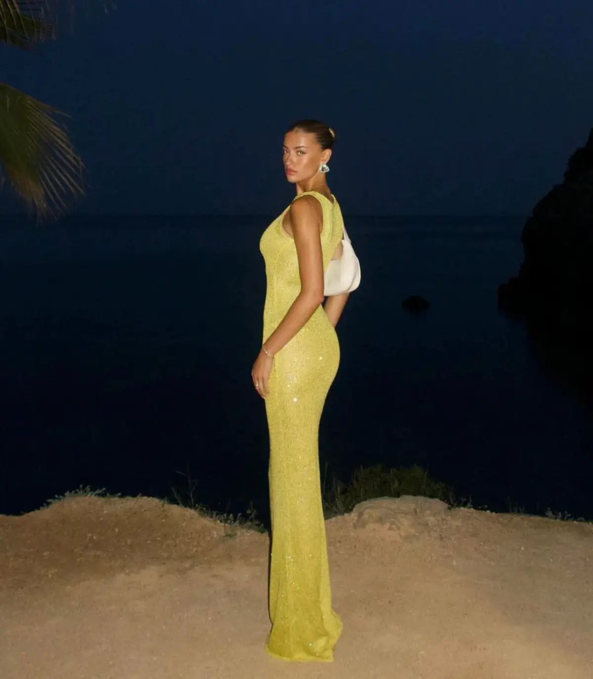 Asta Resort Natalia Dress Chartreuse Sequin Size S / AU 8 photo 2