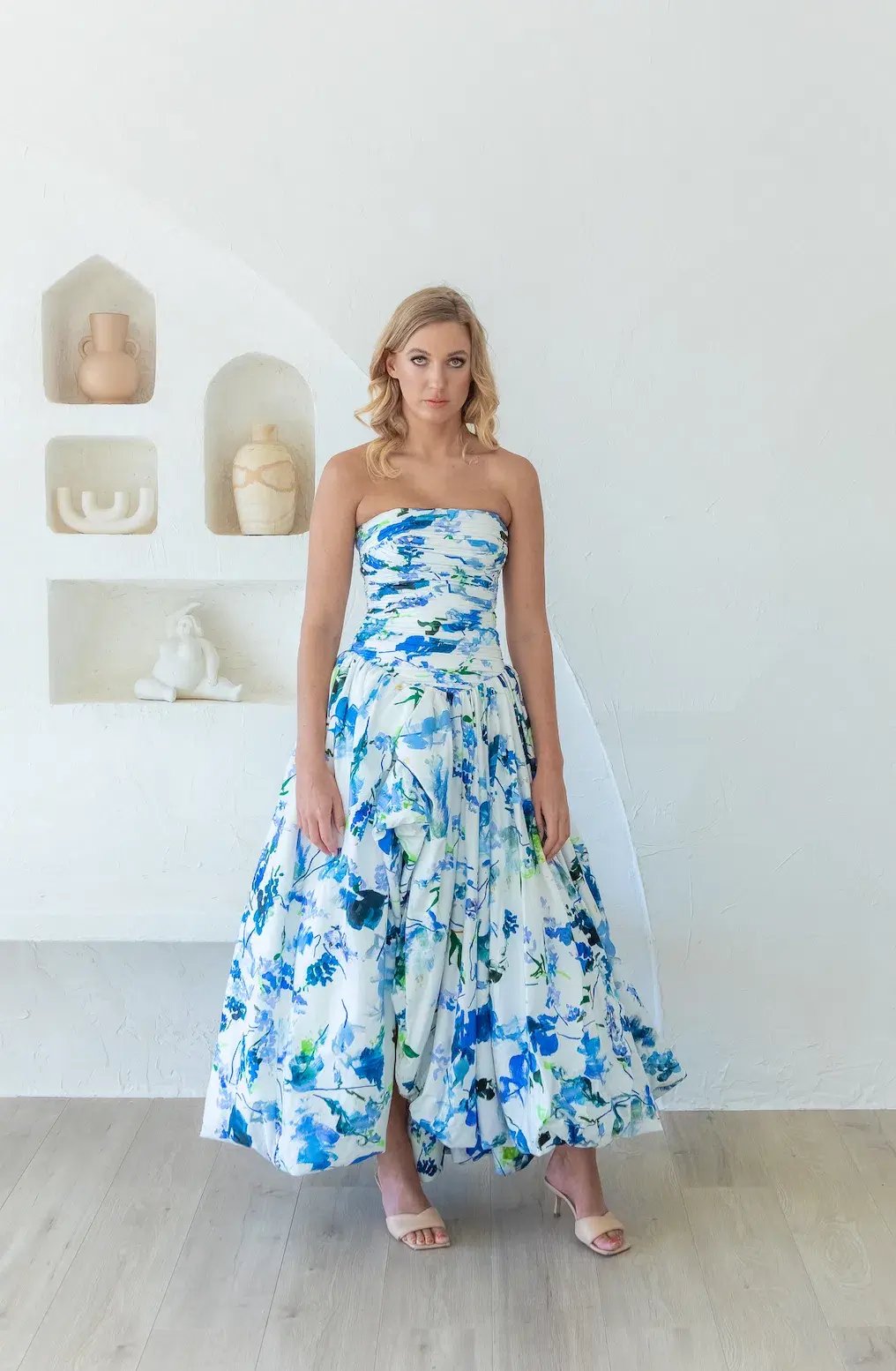 Aje Violette Bubble Hem Maxi Dress Lavenders Of Provence Print Size 6 photo 6