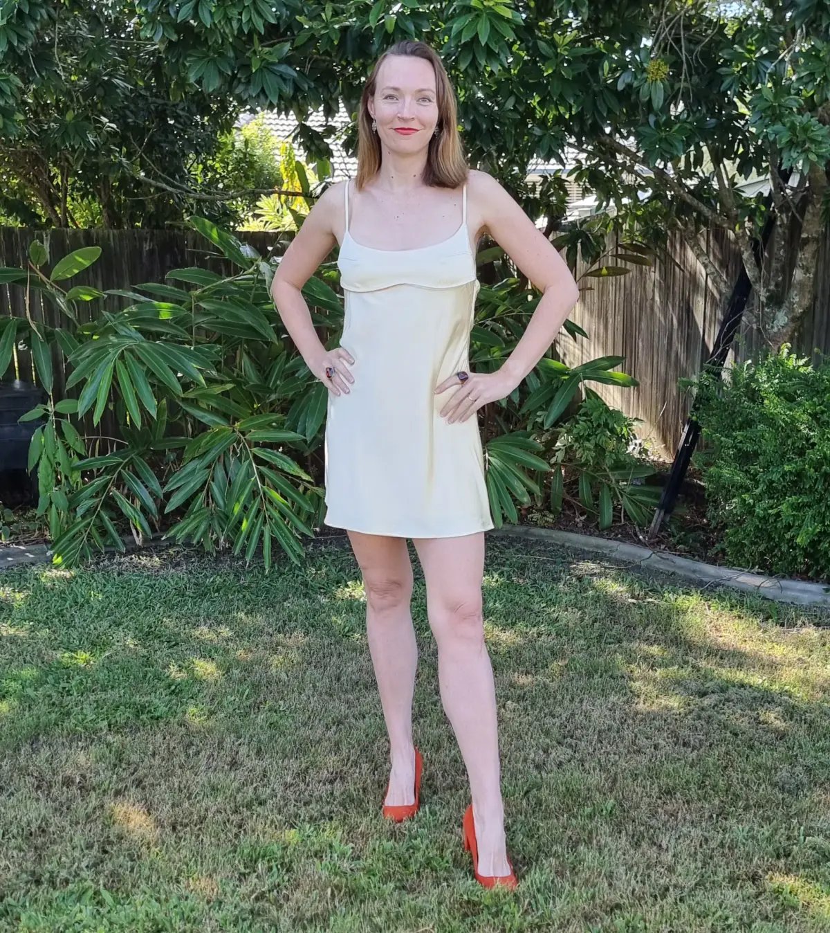 Dissh Greta Satin Mini Dress in Soft Yellow Size 14 photo 2