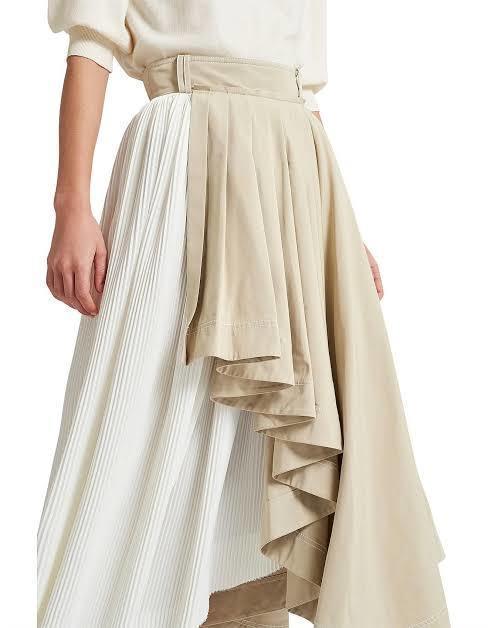 Aje Consonance Skirt White/Brown Size 4 photo 4