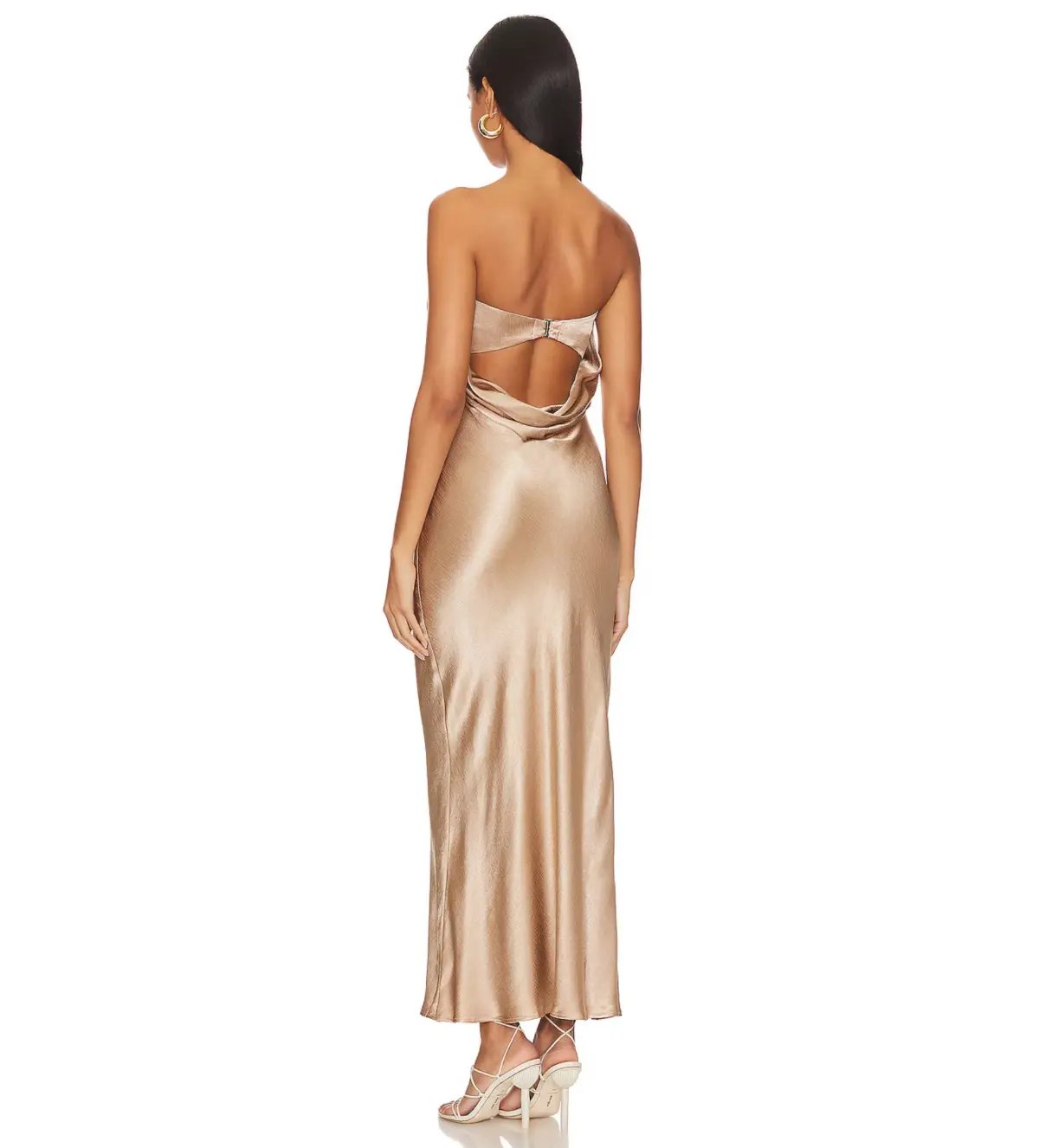 Bec & Bridge Moon Dance Strapless Maxi Dress Gold Size 12 photo 2