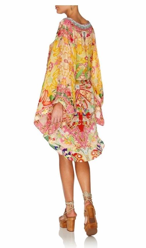 Camilla Kimono Kisses V neck Kimono Mini Dress With Tie Size 14 photo 3