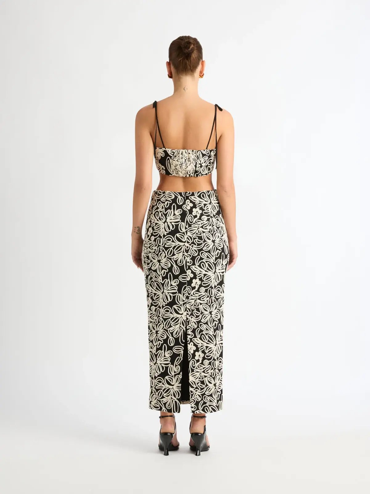 SHEIKE LUISA CROP TOP & LUISA MAXI SKIRT (SET) BLACK SIZE 18 photo 2