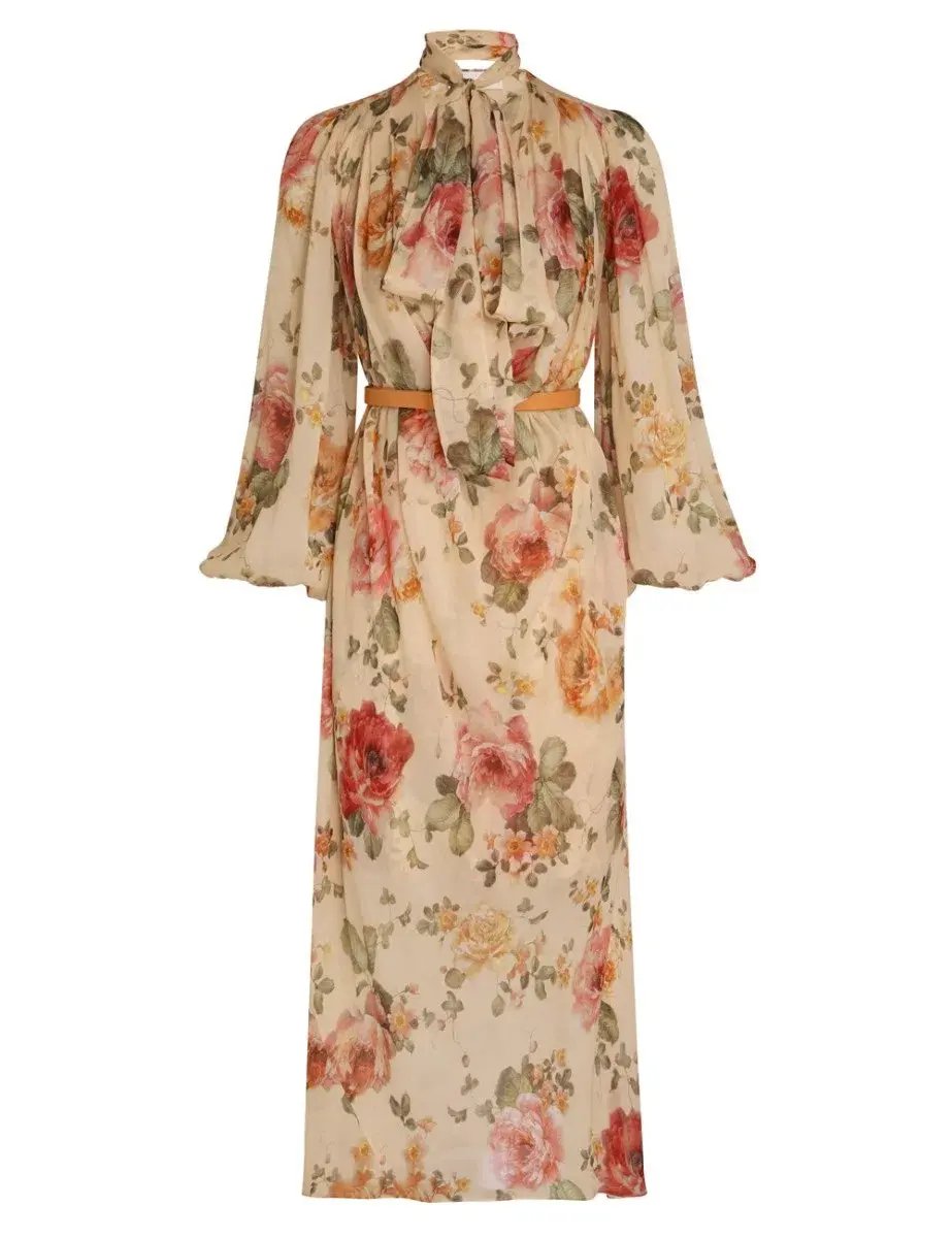 Zimmermann Luminosity Billow Dress Latte Floral Print Size 1 / AU 10 photo 3