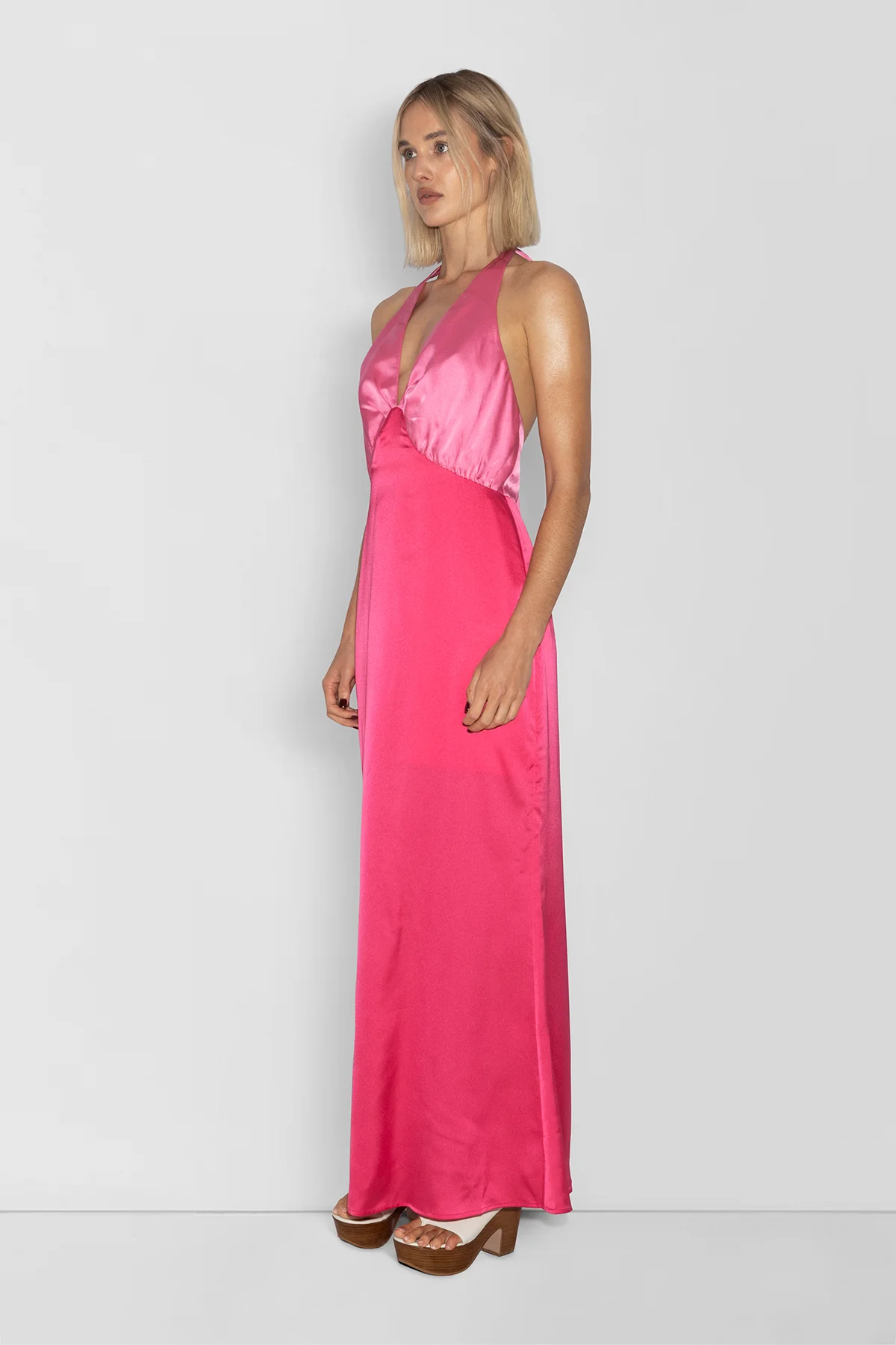 THE WOLF GANG OAHU SLIP DRESS - HOT PINK photo 7