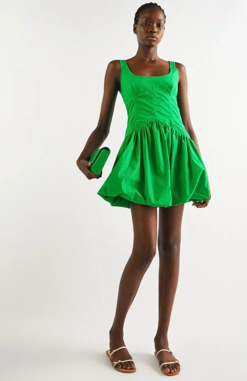 Oroton Short Tie Back Dress Green Size 10 photo 2