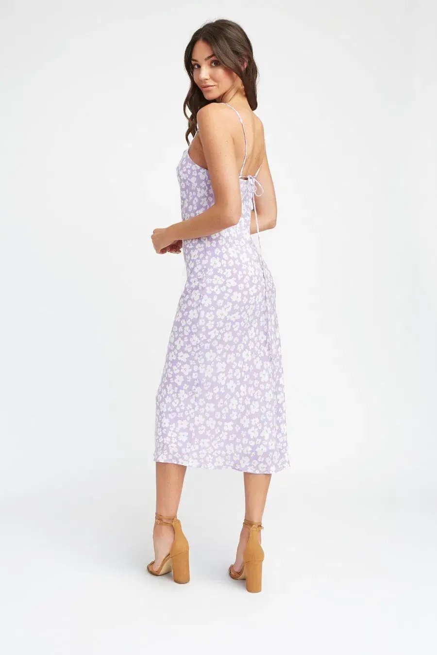 Kookai Fleur Slip Midi Dress Lilac/Floral Size 8 photo 2