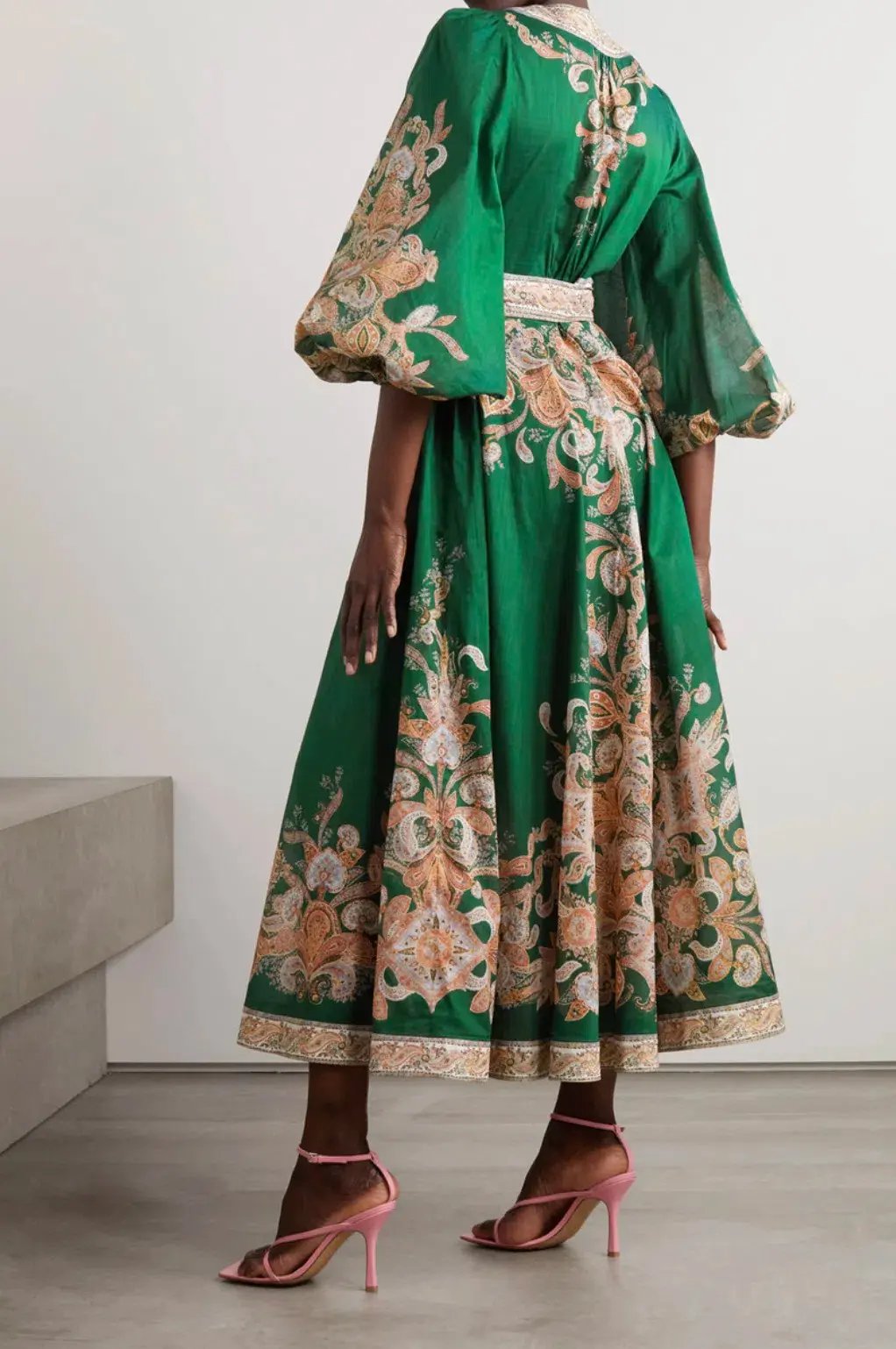 Zimmermann Devi Wrap Midi Dress in Emerald Paisley Size 1 / AU 10 photo 2