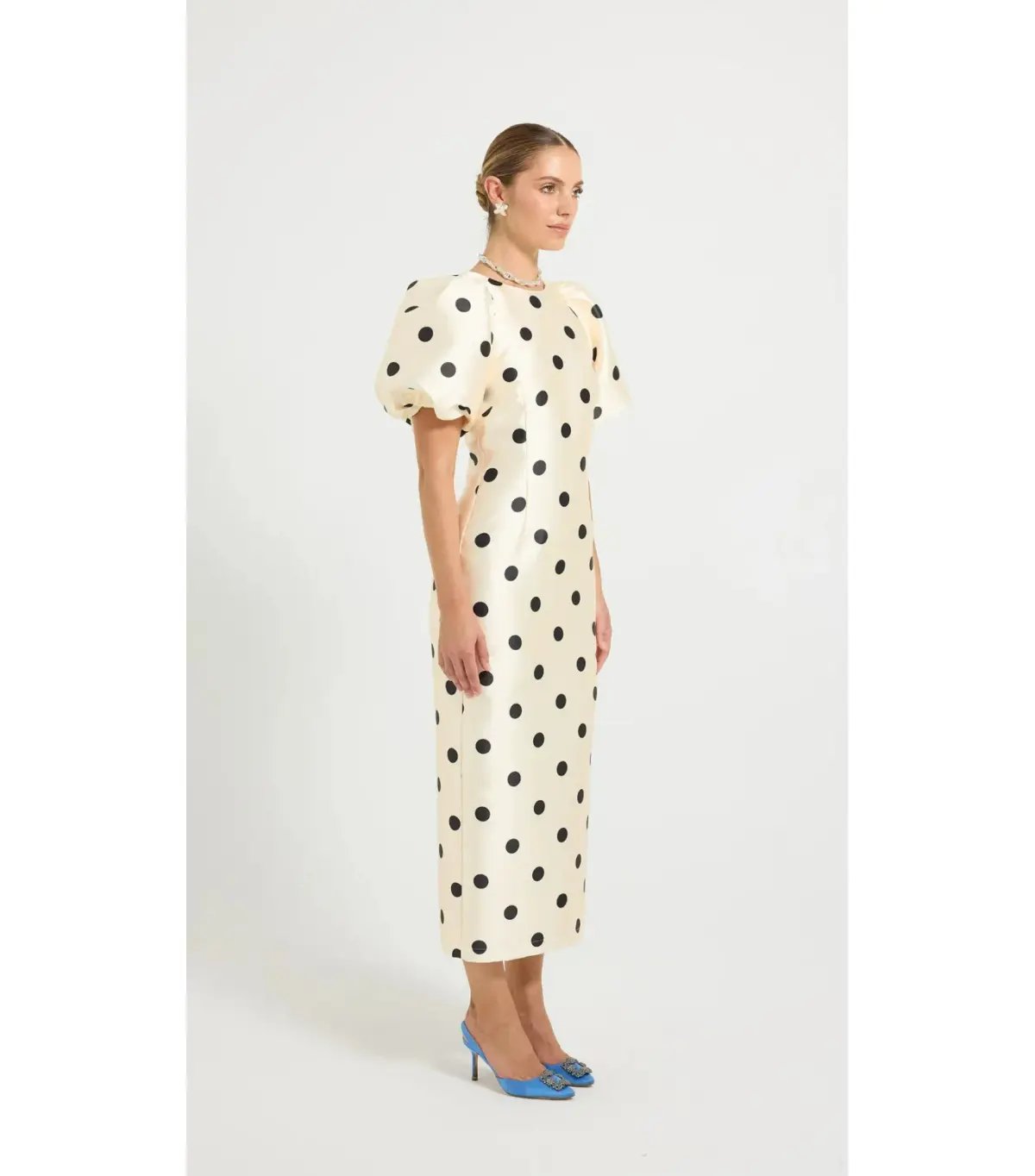 Pasduchas Dottie Sleeve Midi Dress Cream/Black Size AU 12 photo 2