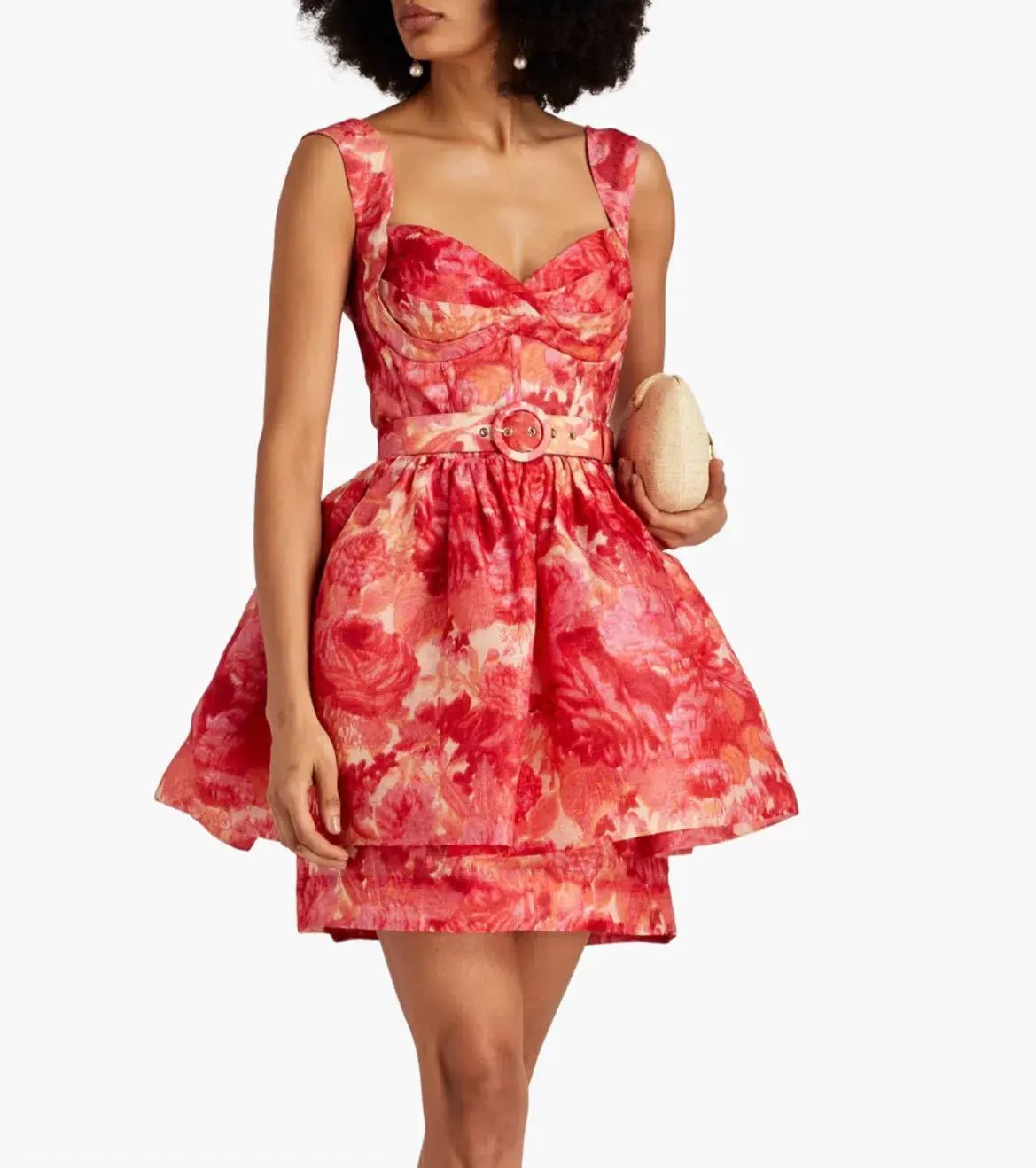 Zimmermann High Tide Mini Dress Pink Ikat Floral  Size 3 /Au14 photo 2