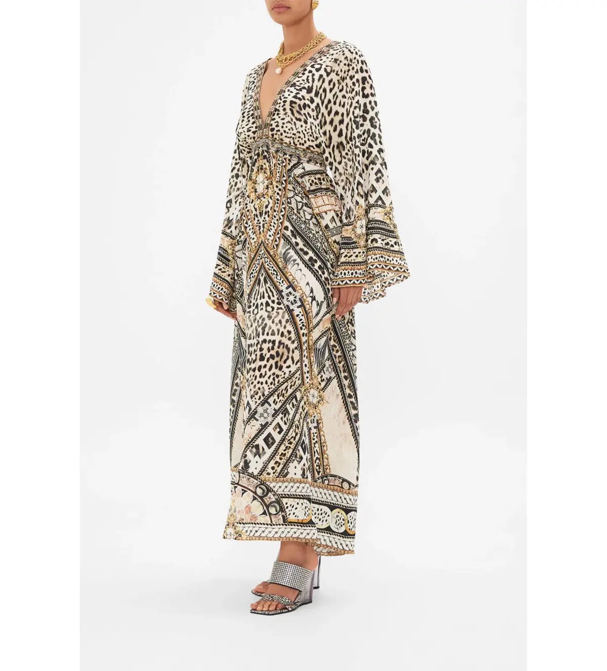 Camilla Gathered Kimono Dress in Mosaic Muse Size S / AU 10 photo 2