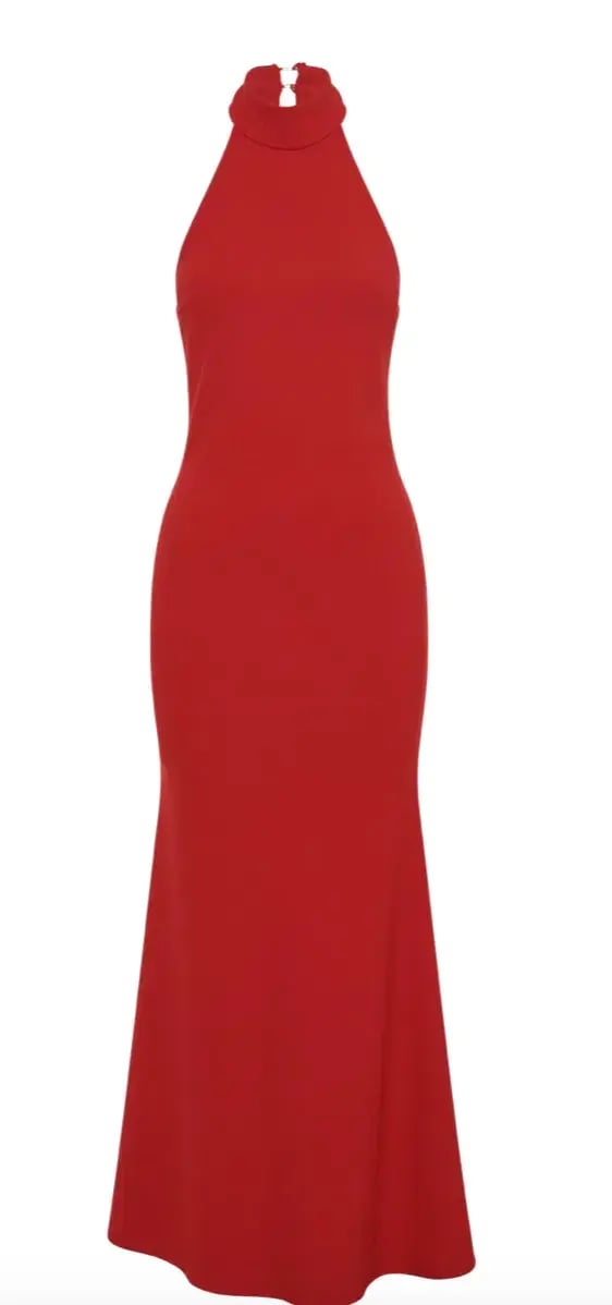 Meshki Genesis High Neck Maxi Dress in Red Size 4 photo 7