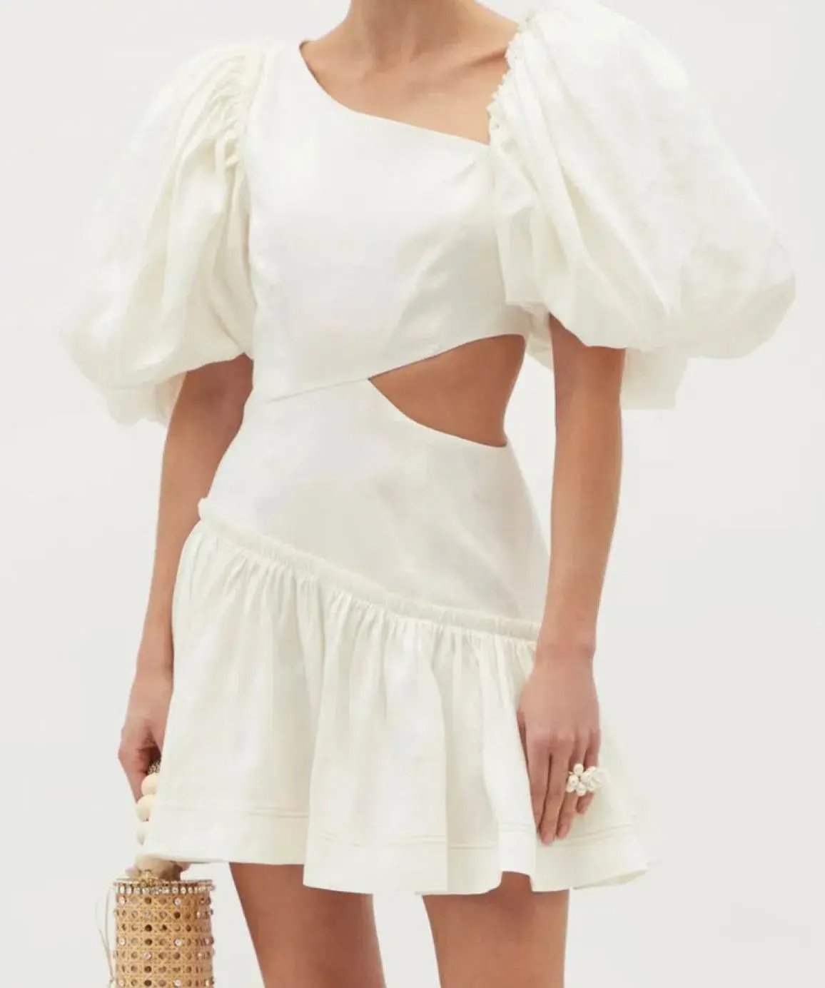 Aje Chateau Mini Dress Ivory Size 8 photo 5