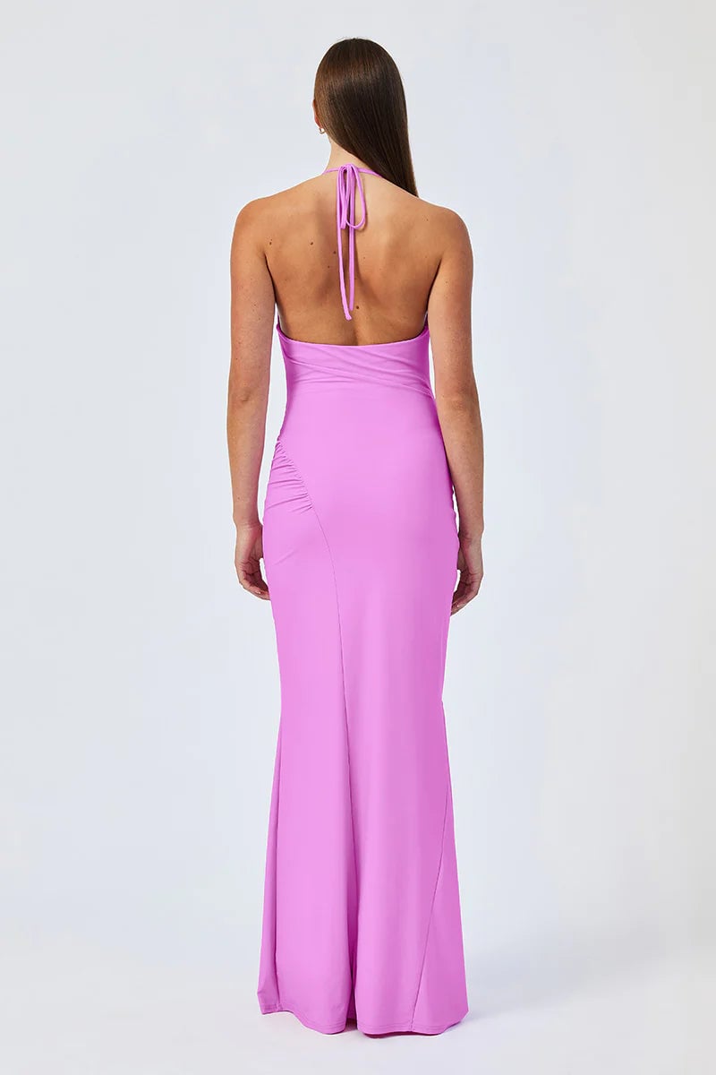 SUBOO IVY DEEP COWL NECK MAXI DRESS - FUCHSIA photo 3