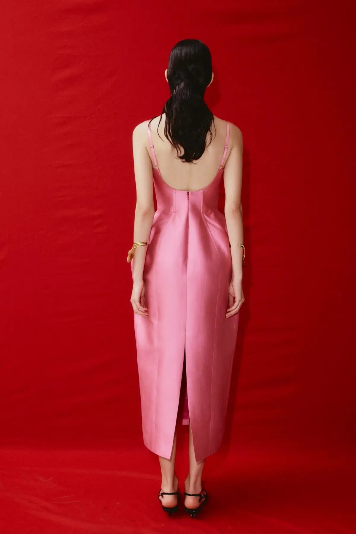 Alemais Priscilla Sculpt Midi Dress Pink Size 10 photo 2