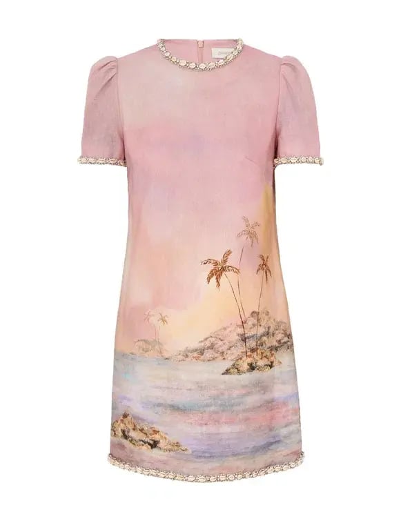 Zimmermann Dawning Embellished Mini Dress Print Size 3 / AU 14 photo 3