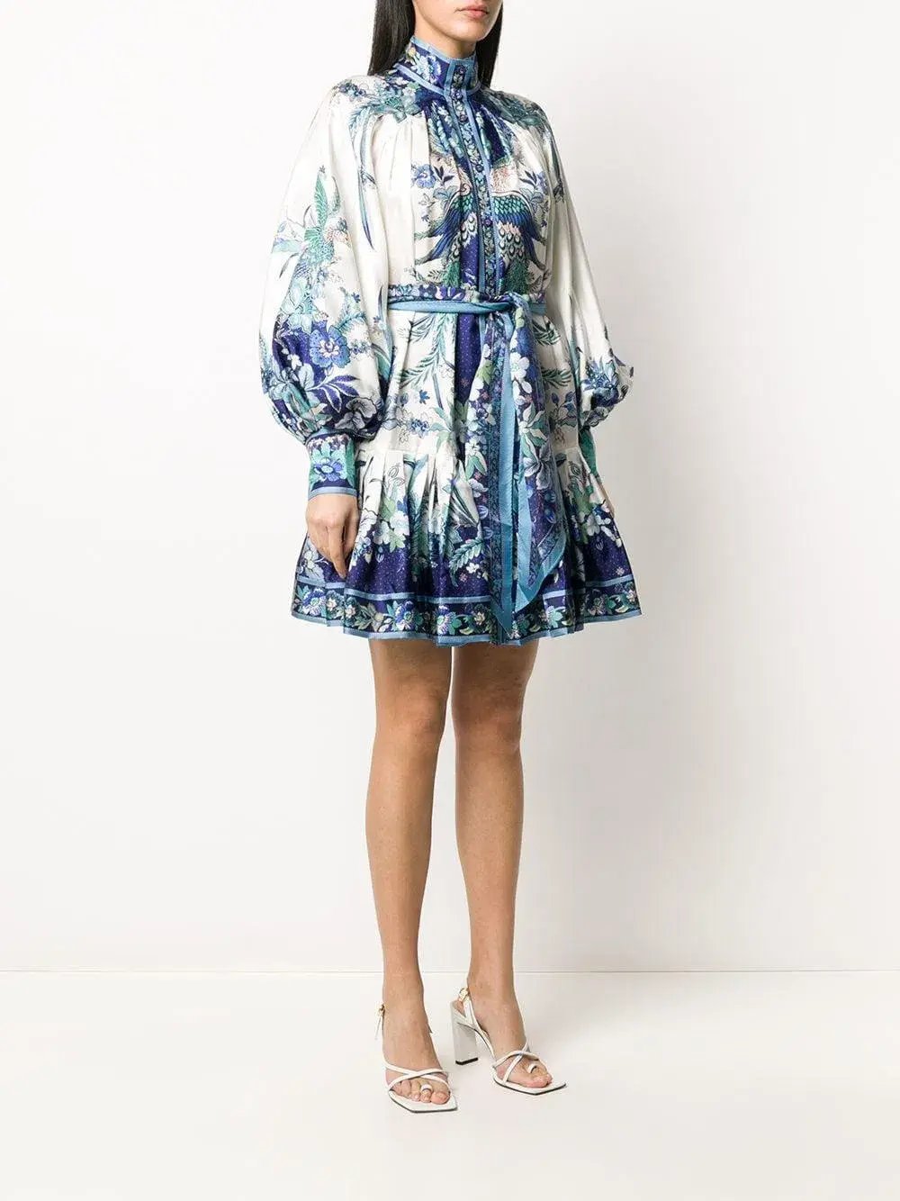 Zimmermann Glassy Placement Silk Mini Dress in Navy Phoenix Size 1 / AU 10 photo 2